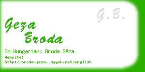 geza broda business card